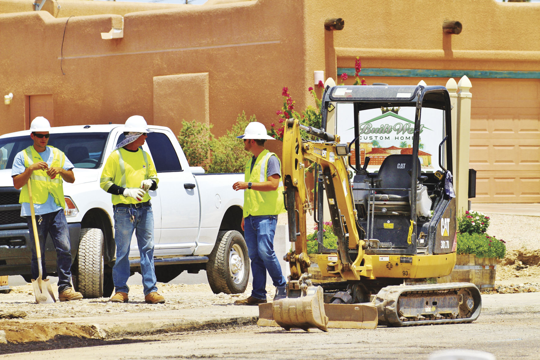 Road work on a hot June day in Havasu